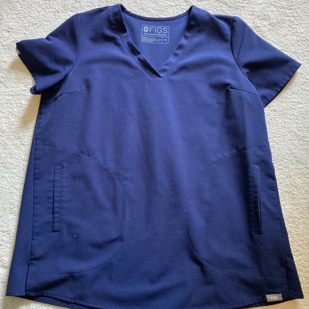 Figs Navy Maternity Top